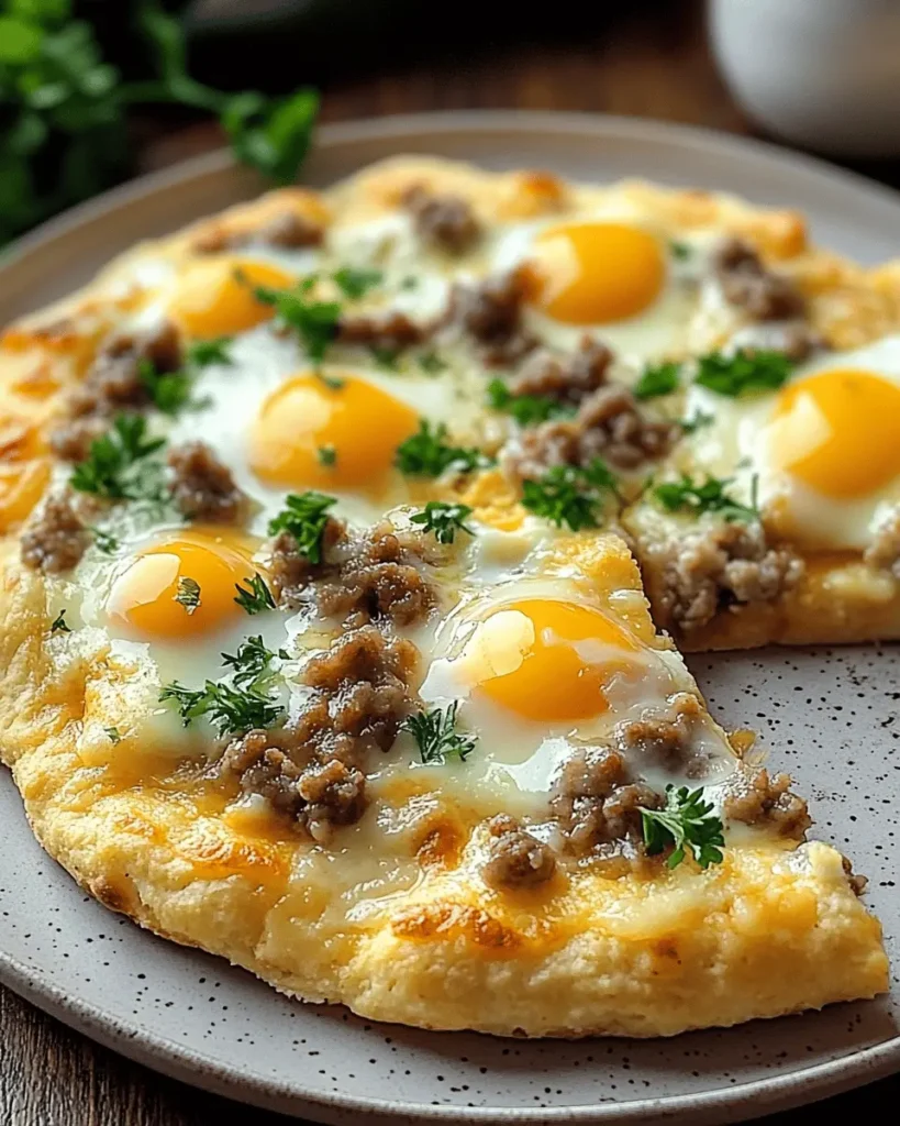 Pizza de Desayuno con Galletas y Salsa de Salchicha First Image First Image