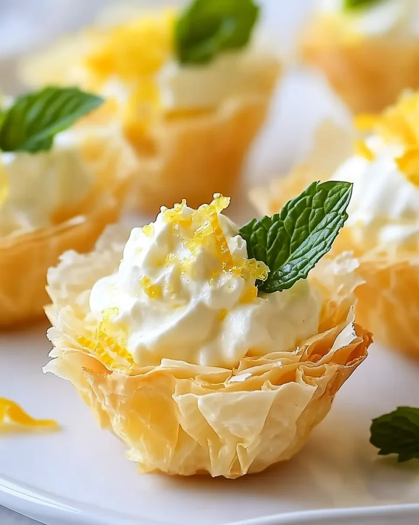 Tazas de masa phyllo con limón y mascarpone First Image First Image