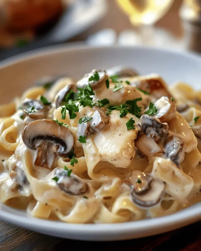 Pasta Cremosa de Pollo y Champiñones First Image First Image