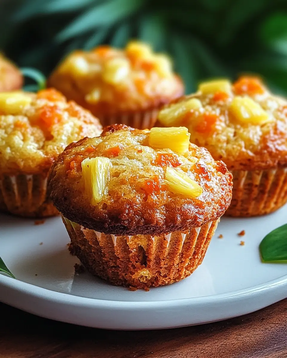 Muffins de piña y zanahoria hawaianos First Image First Image
