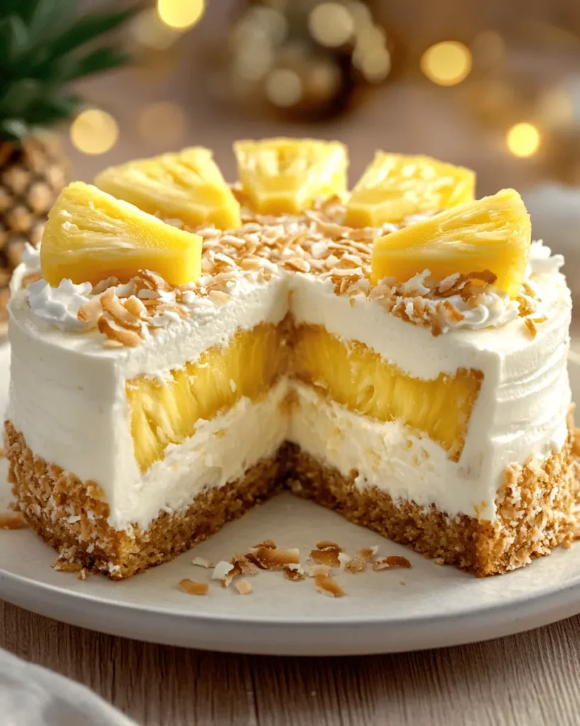 Pastel Frío de Piña Navideño First Image First Image