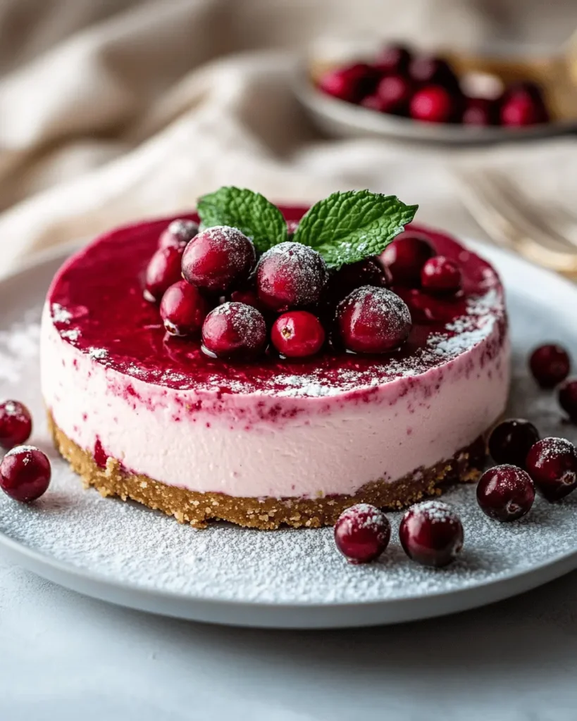 Cheesecake Navideño de Arándano Sin Horno y Bajo en Carbohidratos First Image First Image