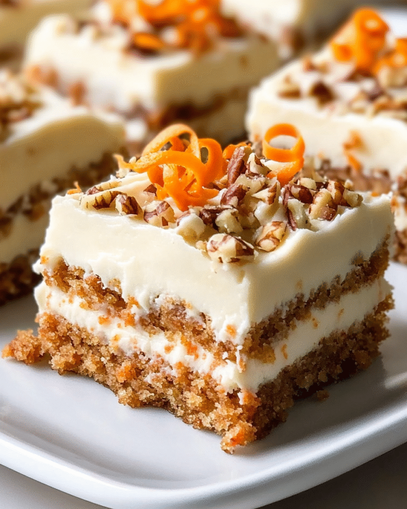Barritas de Zanahoria con Glaseado de Queso Crema