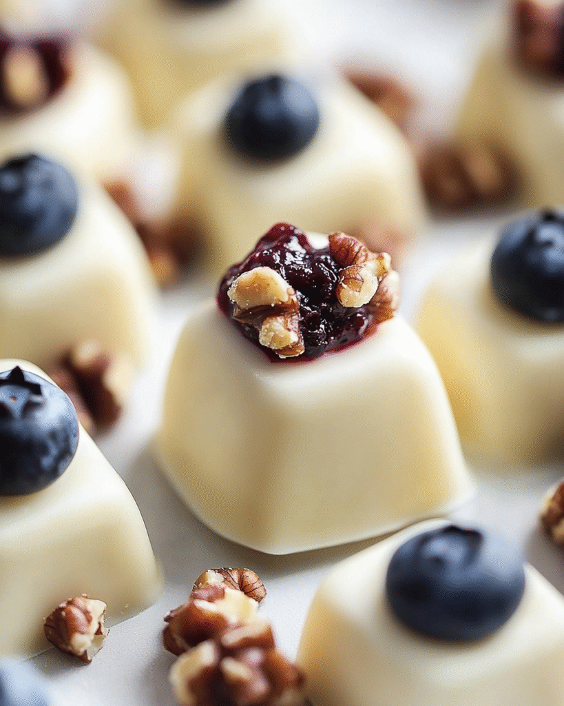 Delicias Festivas de Chocolate Blanco con Arándanos y Nueces