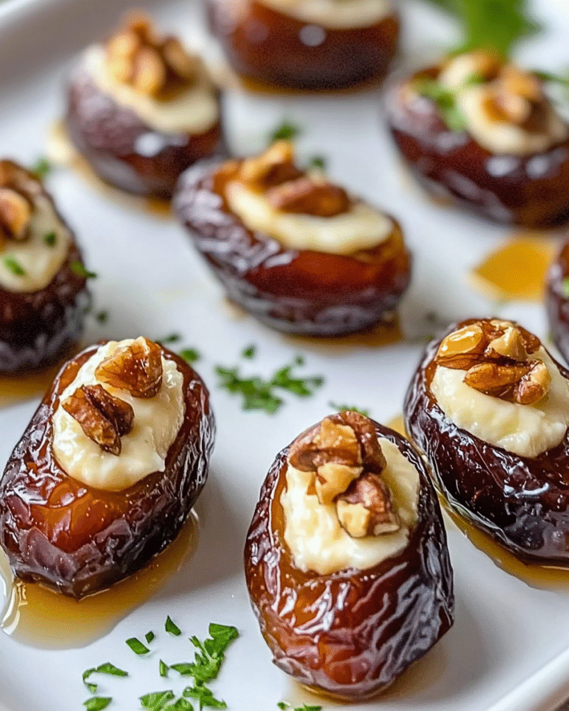 Dátiles Asados Rellenos de Queso de Cabra y Nueces
