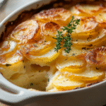 Gratin de Patatas al Ajo y Crema