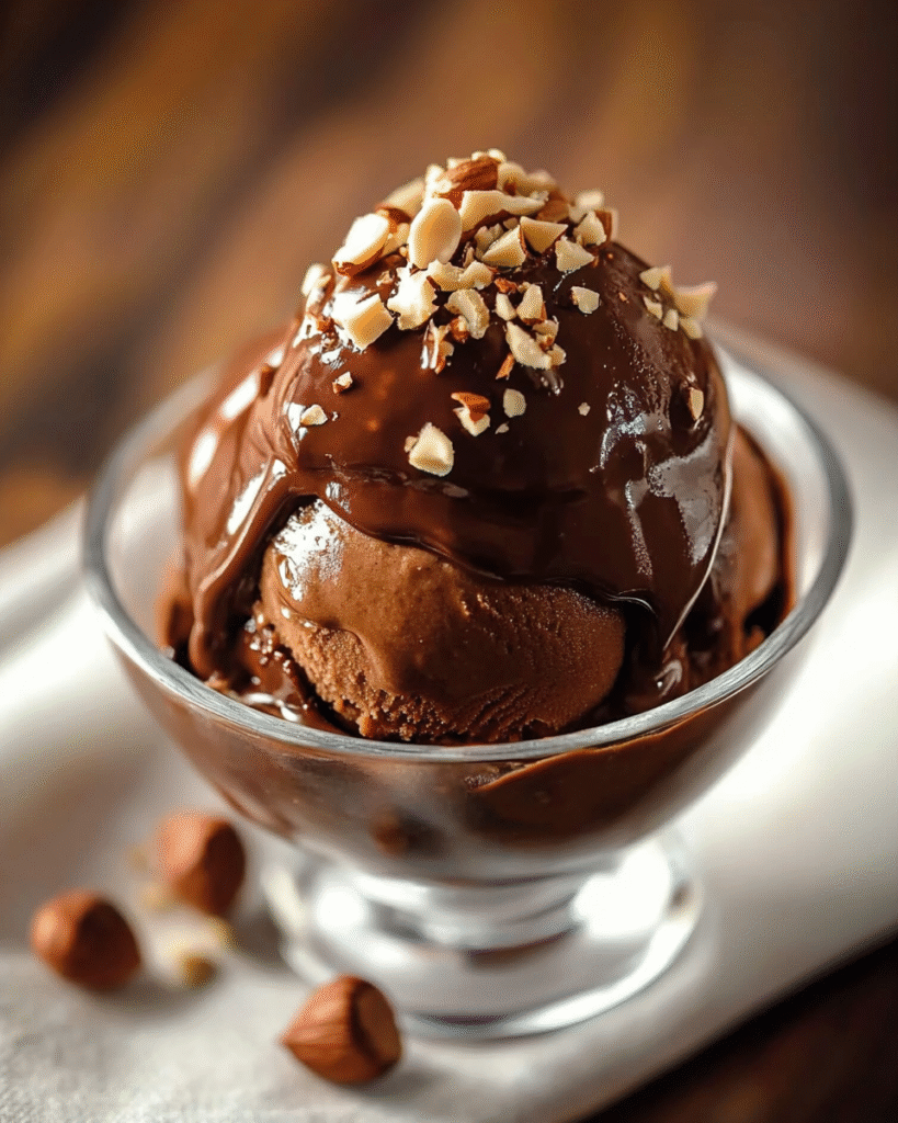 Helado De Chocolate Y Avellanas Decadente