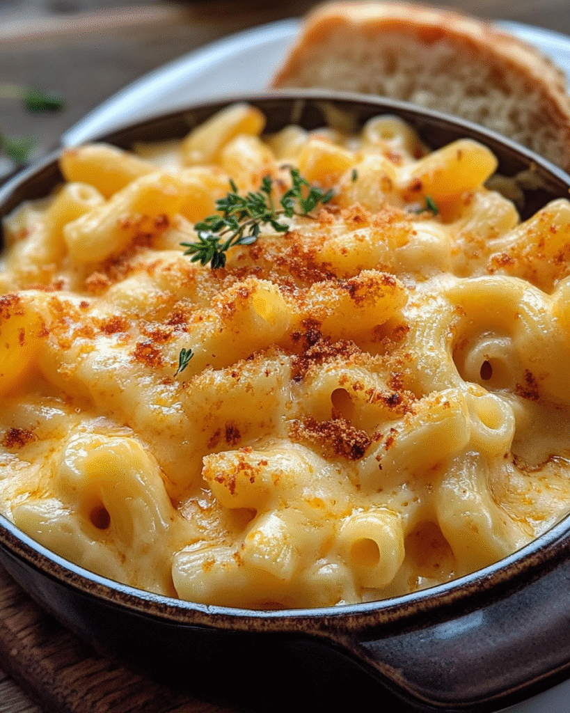 Macarrones al Horno con Tres Quesos en Sartén