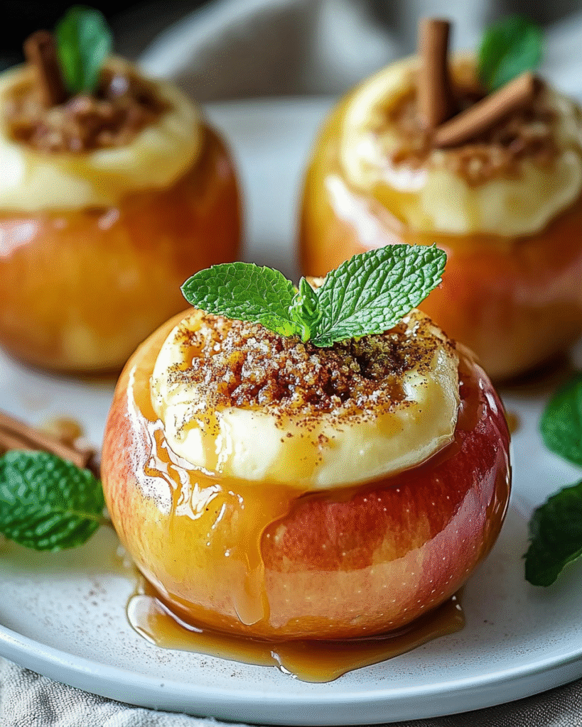 Manzanas al horno rellenas de cheesecake