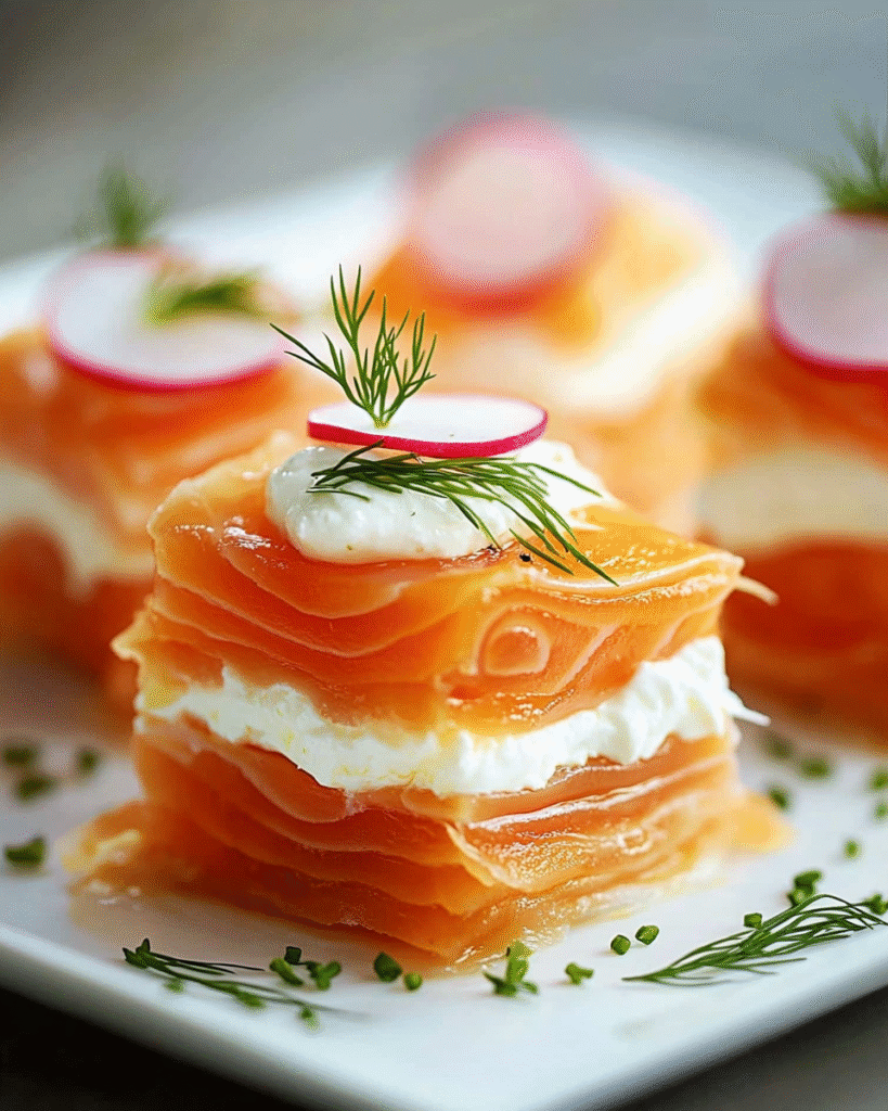 Milhojas de Salmón Ahumado y Mascarpone