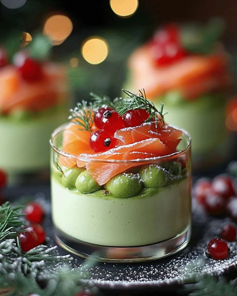 Mousse Navideña de Aguacate y Salmón Ahumado