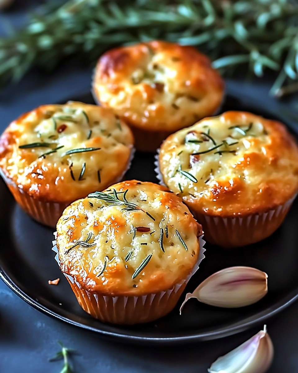Muffins de Focaccia con Ajo y Romero