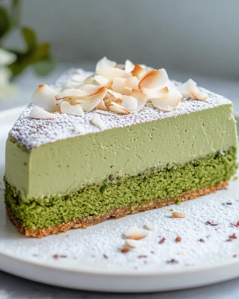 Pastel de Coco y Matcha Sin Harina