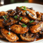 Pollo a la Pimienta Negra con Champiñones