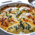 Pollo al Horno con Espinacas y Alcachofas