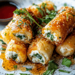 Rollitos Crujientes de Feta con Miel de Limón
