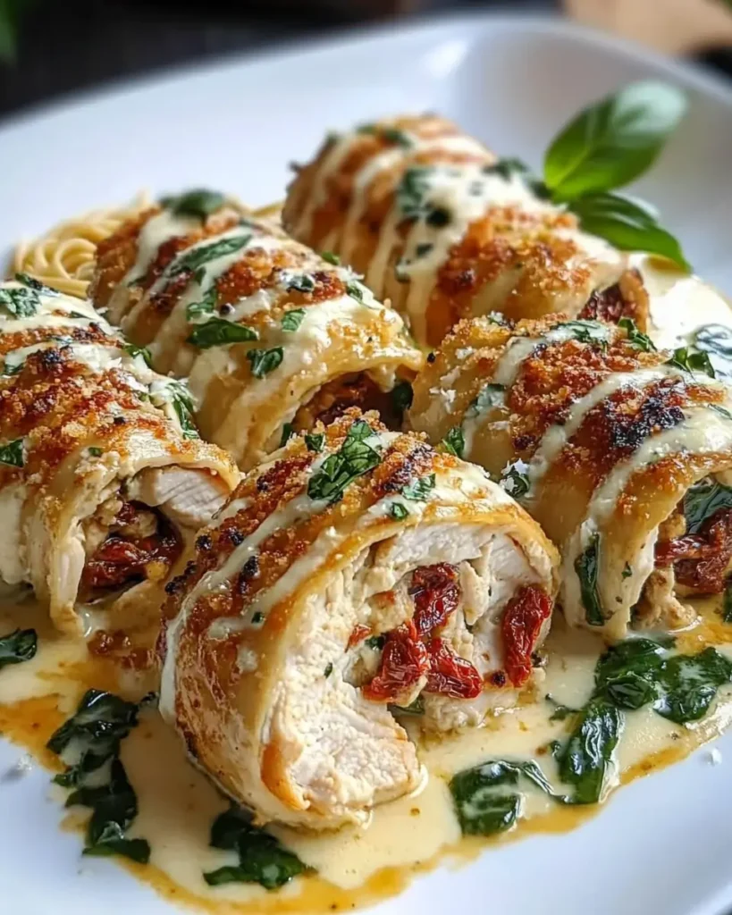 Rollos de Pollo a la Toscana
