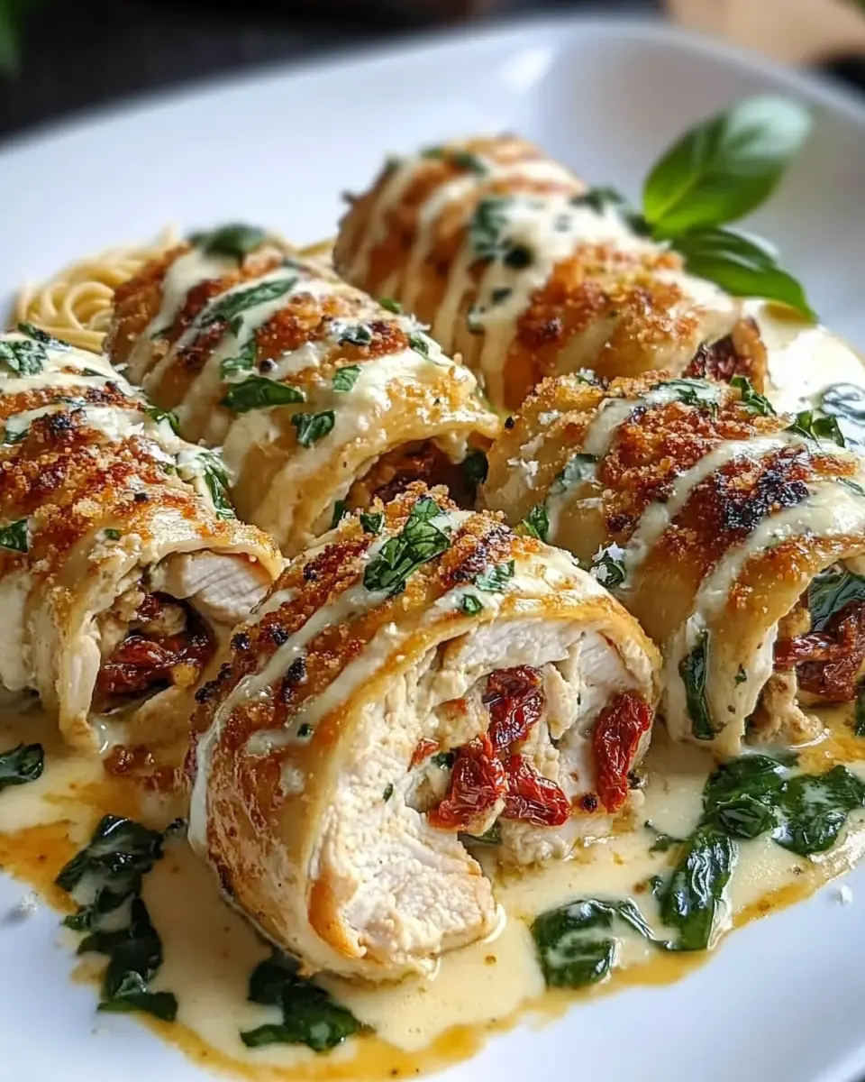 Rollos de Pollo a la Toscana