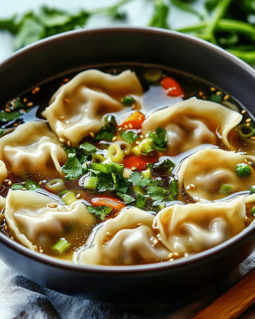 Sopa de Empanadillas Asiáticas
