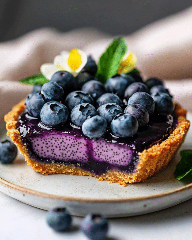 Tarta de Chía y Arándanos Sin Horno