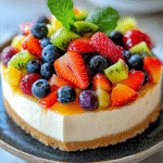 Tarta de Queso con Ensalada de Frutas Refrescante