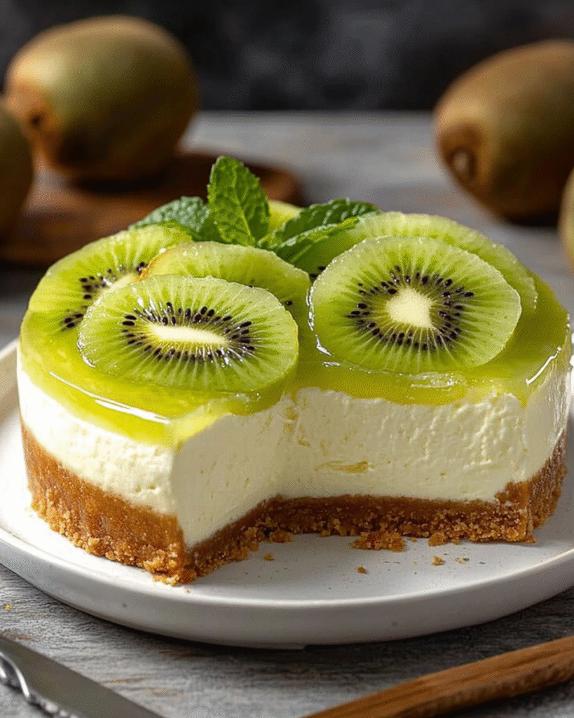 Tarta de Queso de Kiwi Sin Horno