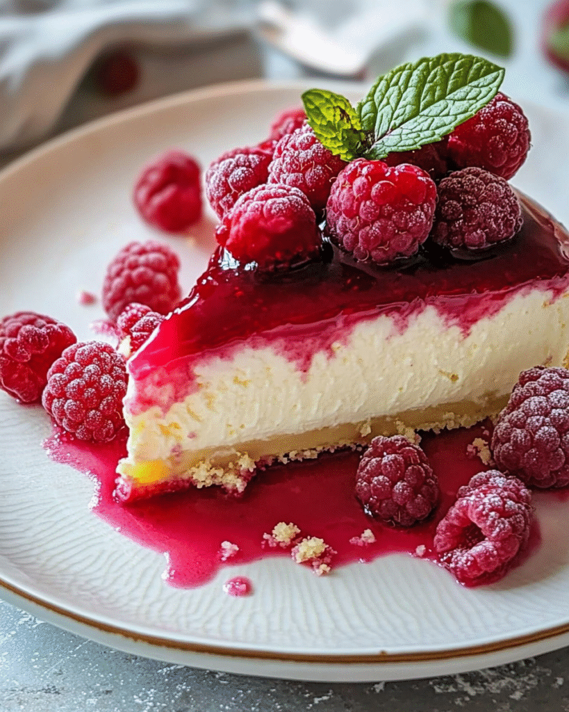 Tarta de Queso de Limón y Frambuesa Sin Hornear