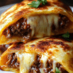 Tortitas Doradas de Papa Rellenas de Carne Sabrosa y Queso Fundido