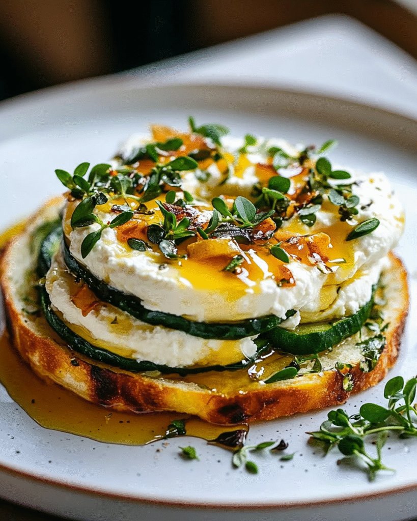 Tostada de Ricotta Cremosa con Hierbas y Miel para un Brunch Perfecto