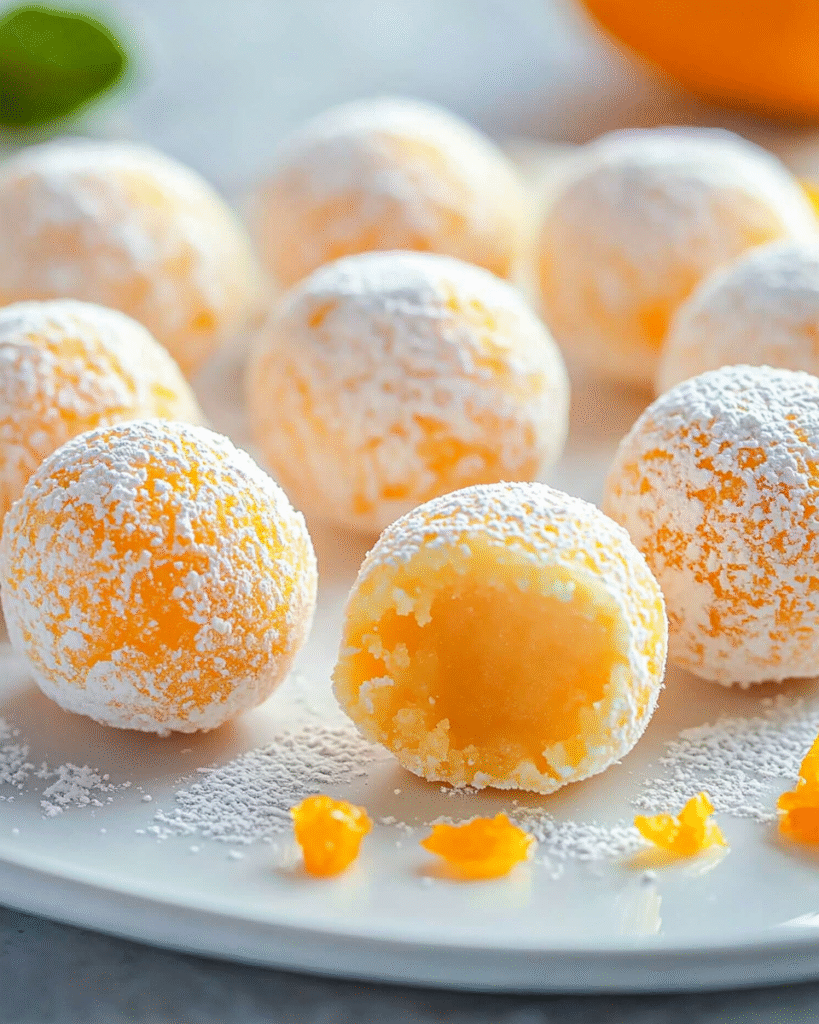 Trufas de Naranja y Crema Sin Hornear