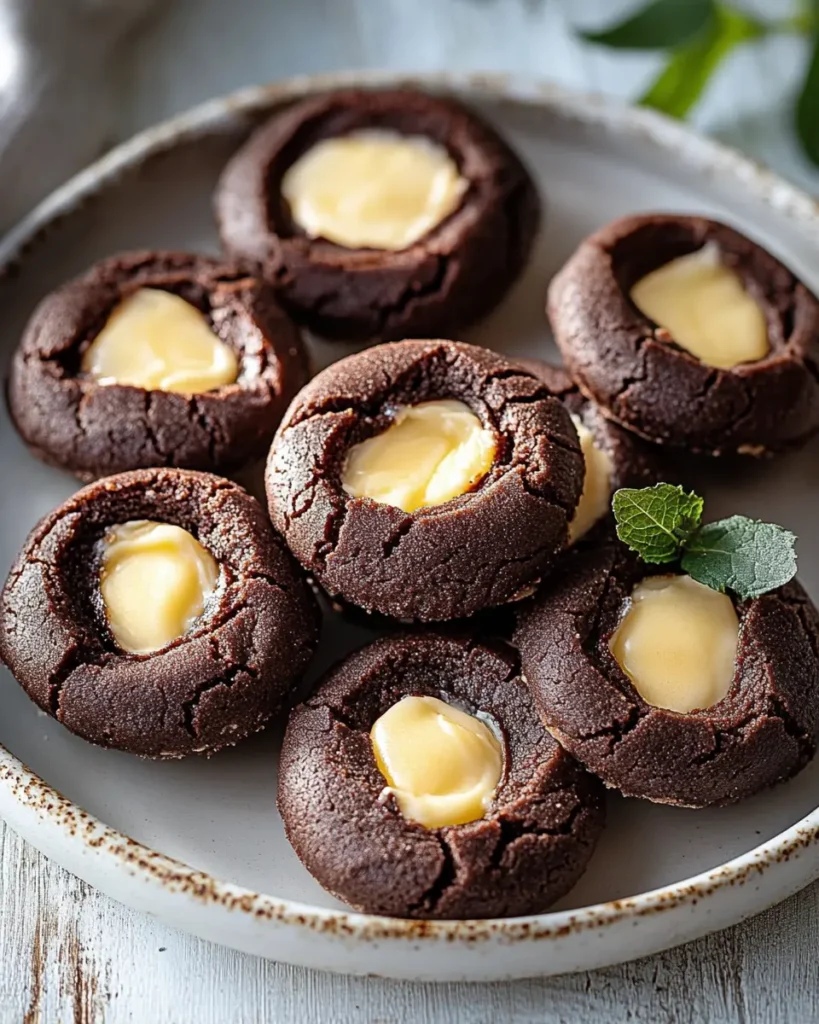 Galletas de Chocolate con Huella de Dedo y Crema de Vainilla First Image First Image