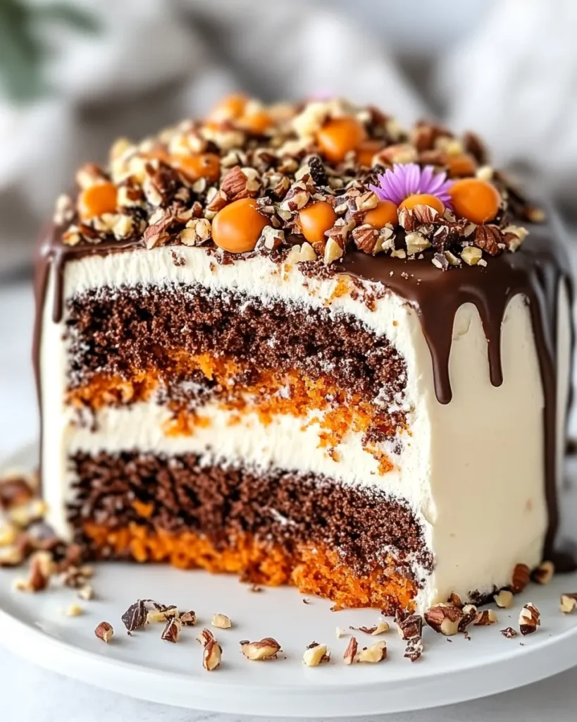Pastel de zanahoria con chocolate First Image First Image