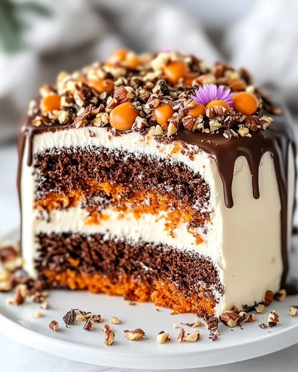 Pastel de zanahoria con chocolate First Image First Image