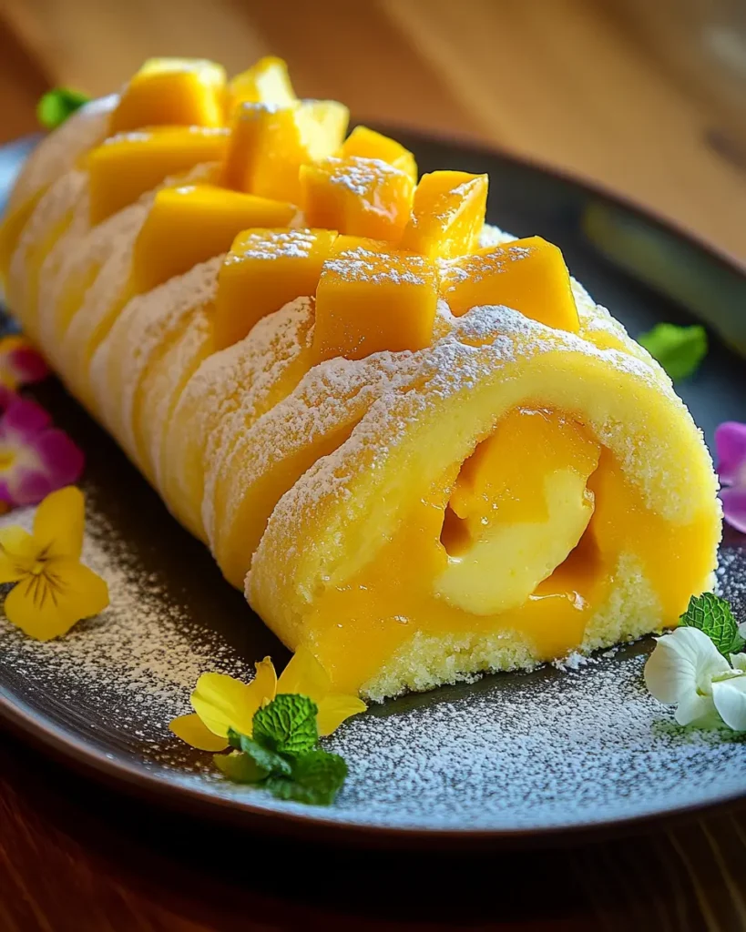 Rollito de Bizcocho Esponjoso con Crema de Mango First Image First Image