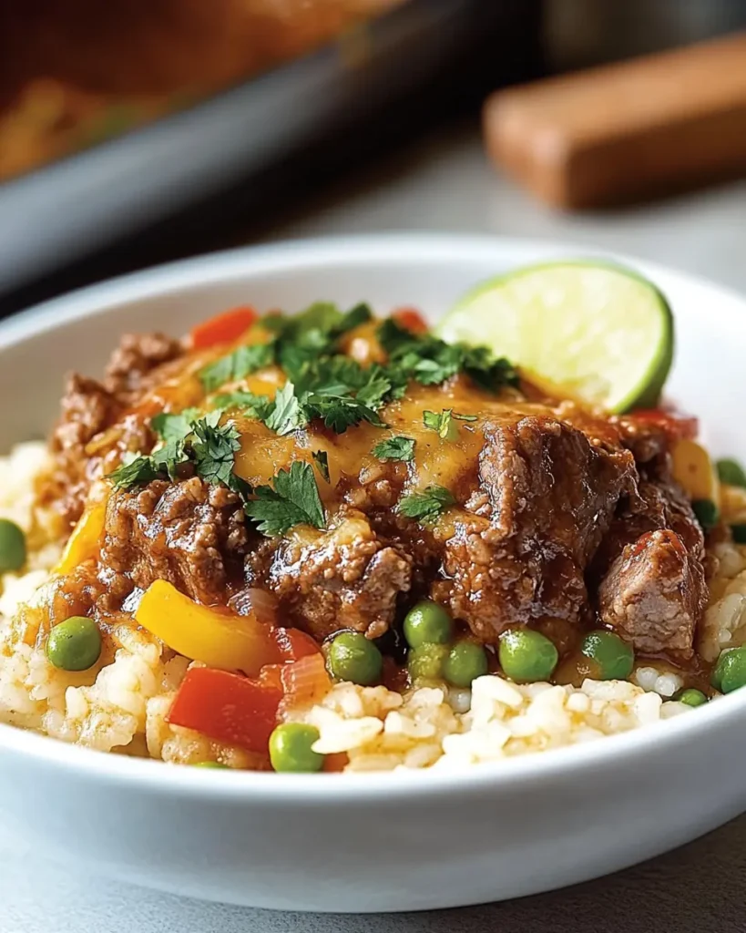 Cazuela Reconfortante de Carne y Arroz First Image First Image