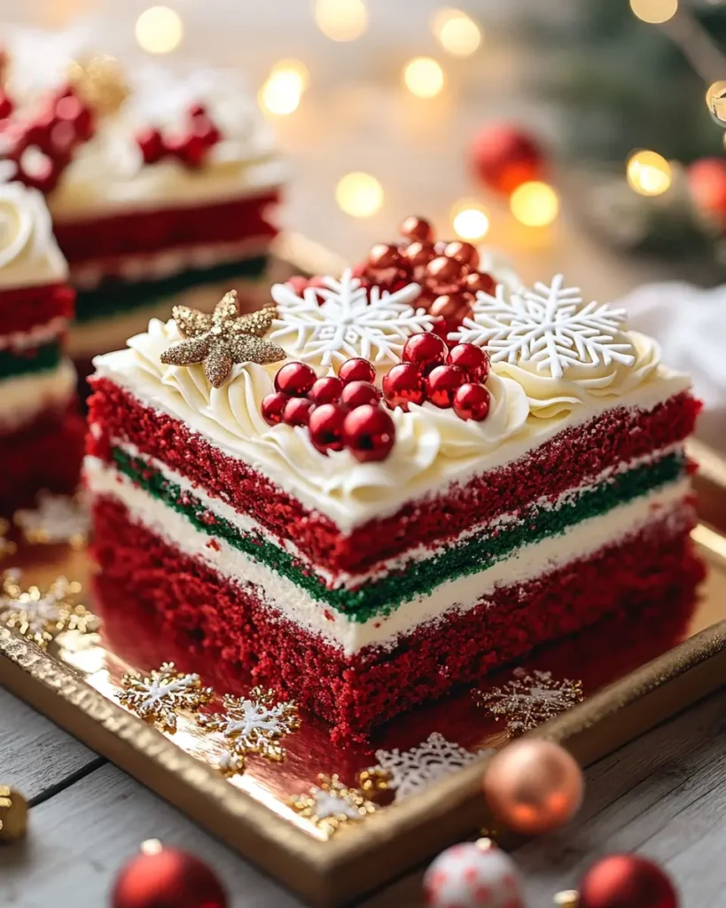 Pastel de Navidad Fácil en Bandeja First Image First Image