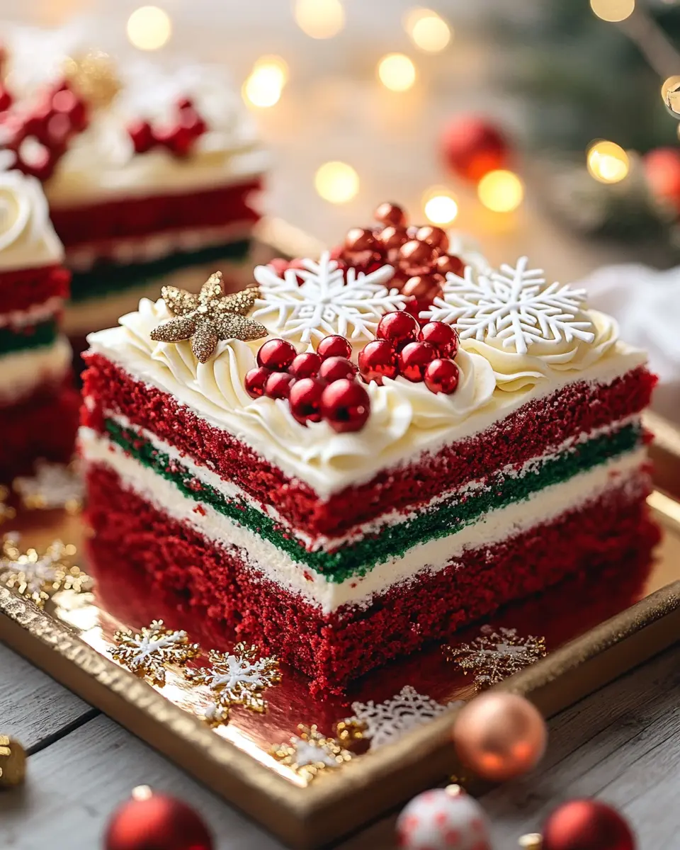 Pastel de Navidad Fácil en Bandeja First Image First Image