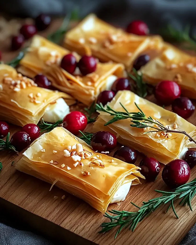 Cranberry and Brie Filo Crackers First Image First Image