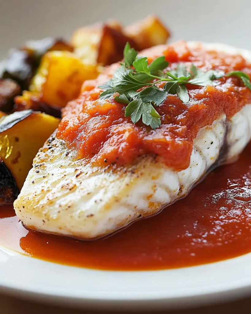 Bonito a la Mediterránea con Salsa de Tomate First Image First Image