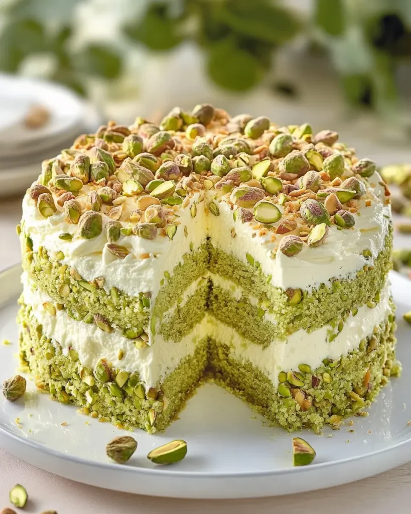 Torta de Capa de Pistacho y Mascarpone First Image First Image