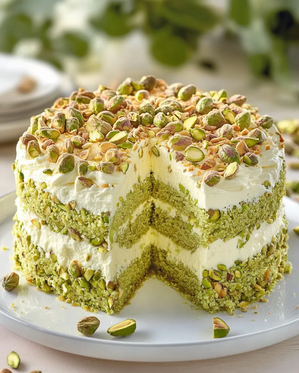 Torta de Capa de Pistacho y Mascarpone First Image First Image