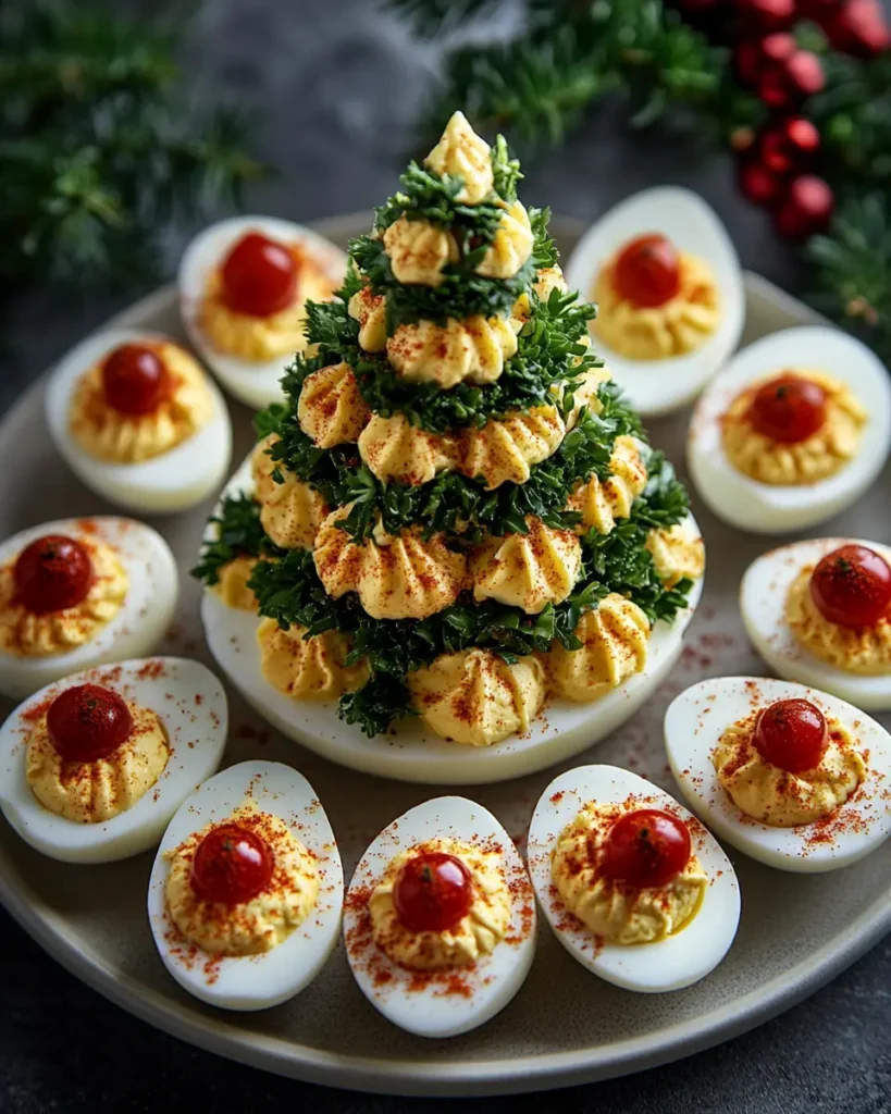 Huevos Endiablados en Forma de Árbol de Navidad First Image First Image