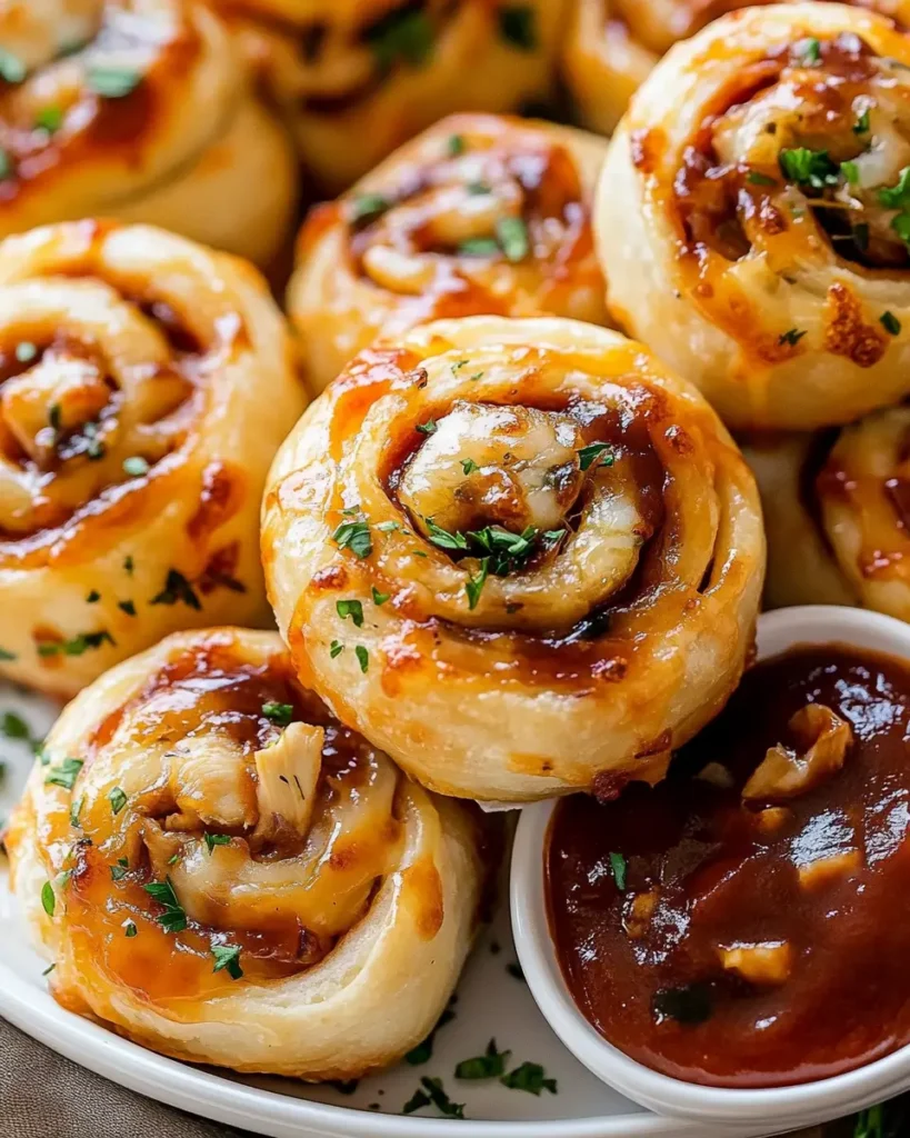 Rollitos de Pizza de Pollo BBQ con Queso First Image First Image