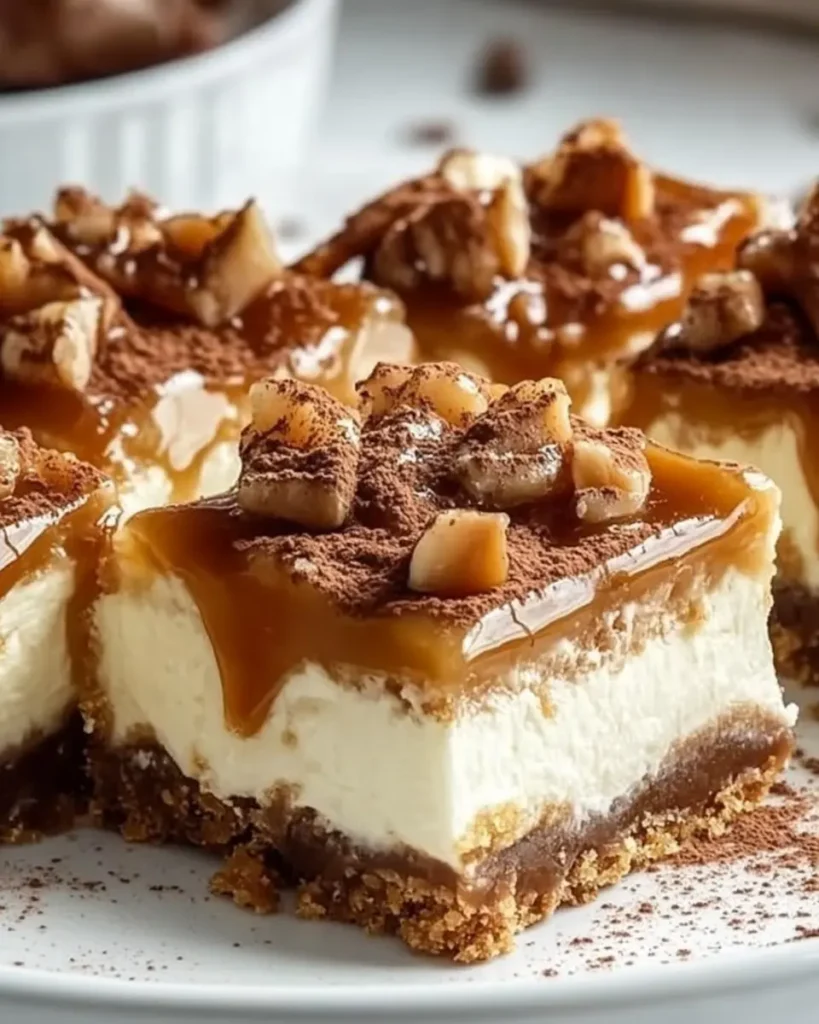Barras de Cheesecake de Canela y Caramelo First Image First Image