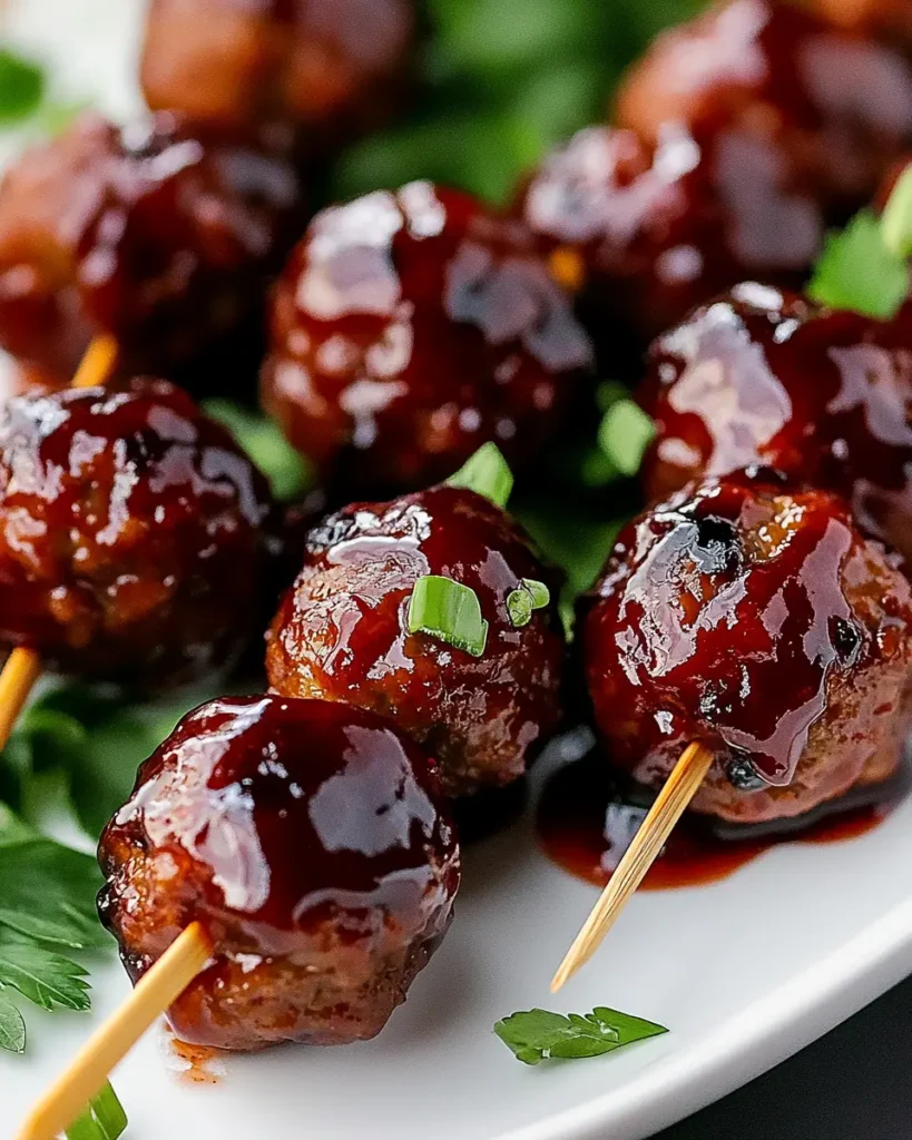 Brochetas de Mini Albóndigas con Salsa BBQ de Arándano First Image First Image