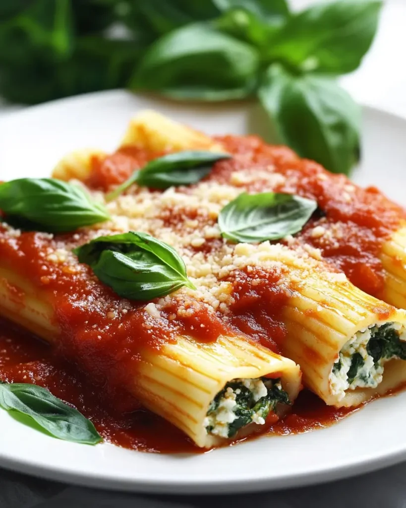 Manicotti Rellenos de Ricotta y Espinacas First Image First Image