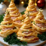 Árboles de Navidad de Hojaldre con Jamón y Queso First Image First Image