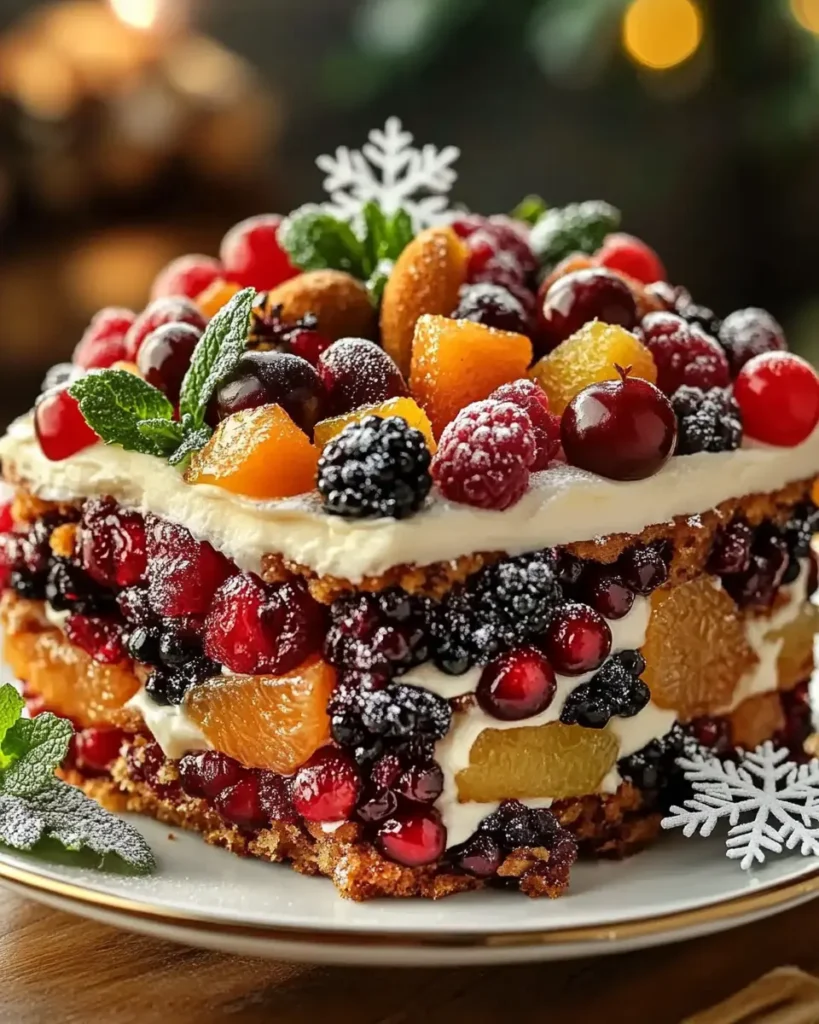 Pastel de Frutas Navideño Delicioso First Image First Image