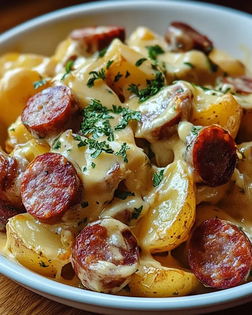 Patatas Cheesy Ranch con Salchicha Ahumada First Image First Image