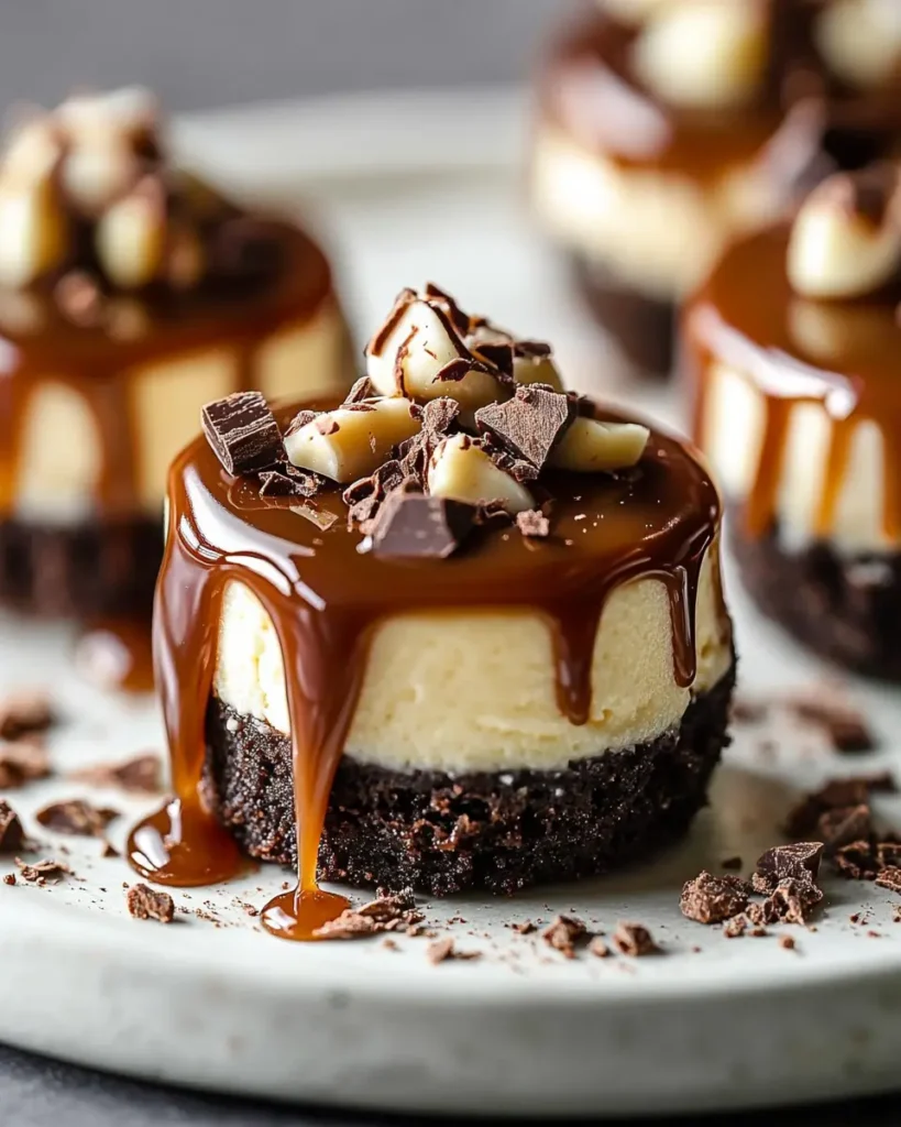 Bocaditos de Cheesecake de Chocolate y Caramelo Sin Hornear First Image First Image